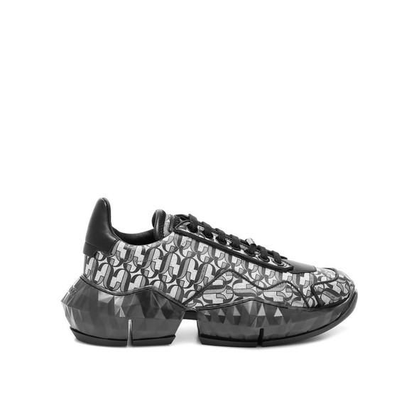 Diamond JC Monogram Glitter Leather Sneakers Diamond JC Monogram Glitter Leather Sneakers
