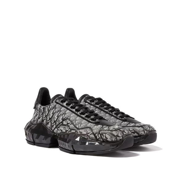 Diamond JC Monogram Glitter Leather Sneakers Diamond JC Monogram Glitter Leather Sneakers