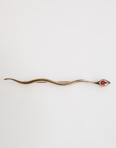 Gold Brass Red Crystal Spilla Serpente Mens Brooch Pin Gold Brass Red Crystal Spilla Serpente Mens Brooch Pin