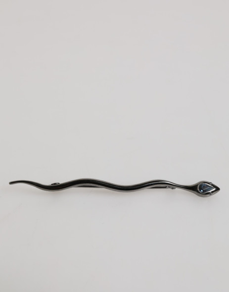 Black Brass Crystal Spilla Serpente Mens Brooch Pin Black Brass Crystal Spilla Serpente Mens Brooch Pin
