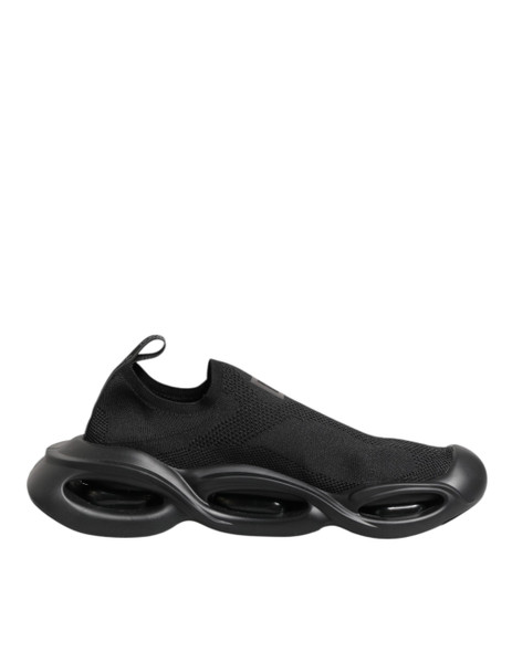 Dolce & Gabbana Black Slip On Wave Low Top Men Sneaker Shoes Dolce & Gabbana Black Slip On Wave Low Top Men Sneaker Shoes
