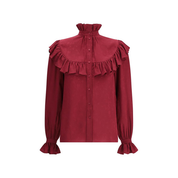 Saint Laurent Silk Blouse with ruffles SA831783Y4K356067BB Saint Laurent Silk Blouse with ruffles SA831783Y4K356067BB