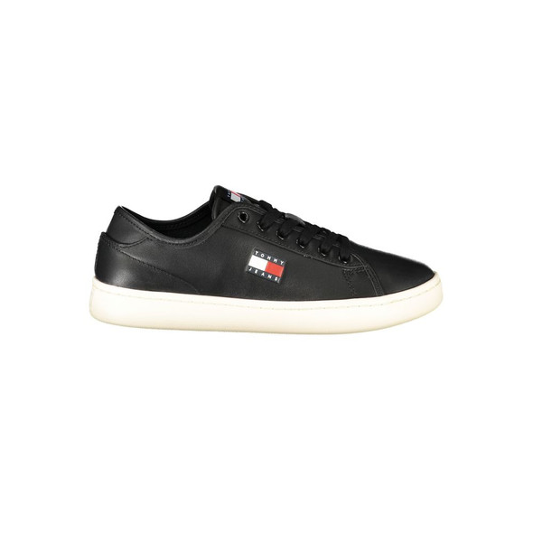 Tommy Hilfiger Black Leather Women's Sneaker Tommy Hilfiger Black Leather Women's Sneaker