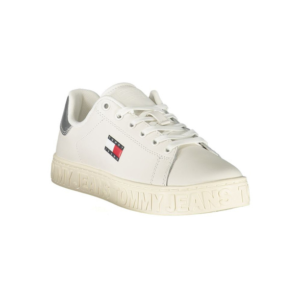 Tommy Hilfiger White Leather Women Sneaker TO-39398 Tommy Hilfiger White Leather Women Sneaker TO-39398