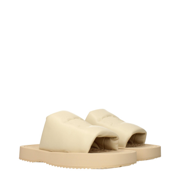 Burberry Beige Leather Slippers Sandals Burberry Beige Leather Slippers Sandals