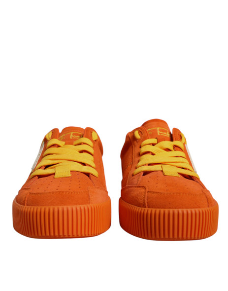 Orange Miami Leather Low Top Sneakers Shoes Orange Miami Leather Low Top Sneakers Shoes