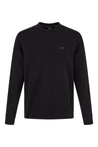 Hugo Boss Elegant Black Cotton Round Neck Sweatshirt Hugo Boss Elegant Black Cotton Round Neck Sweatshirt