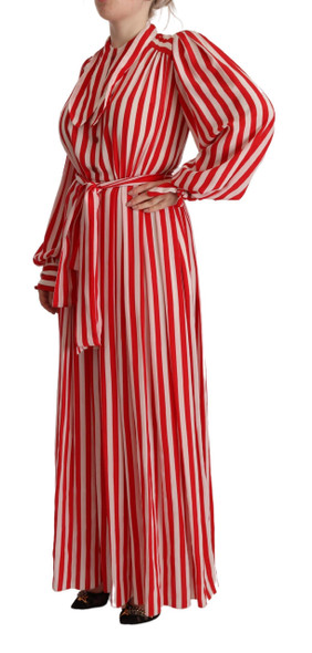 Dolce & Gabbana White Red Silk A-Line Shift Gown Dress Dolce & Gabbana White Red Silk A-Line Shift Gown Dress