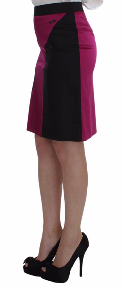 Dolce & Gabbana Pink Black Above Knees Cotton Stretch Skirt Dolce & Gabbana Pink Black Above Knees Cotton Stretch Skirt