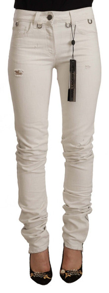 Karl Lagerfeld White Mid Waist Cotton Denim Slim Fit Jeans Karl Lagerfeld White Mid Waist Cotton Denim Slim Fit Jeans
