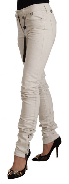 Karl Lagerfeld White Mid Waist Cotton Denim Slim Fit Jeans Karl Lagerfeld White Mid Waist Cotton Denim Slim Fit Jeans