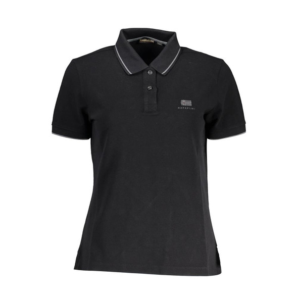 Black Cotton Women Polo Shirt Black Cotton Women Polo Shirt