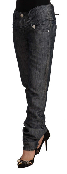 Acht Dark Gray Ramie Mid Wide Waist Straight Denim Jeans Acht Dark Gray Ramie Mid Wide Waist Straight Denim Jeans