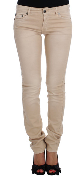 Beige Wash Slim Fit Cotton Stretch Jeans Beige Wash Slim Fit Cotton Stretch Jeans