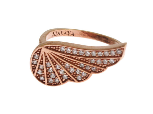 Pink Gold 925 Silver Womens Clear CZ Ring Pink Gold 925 Silver Womens Clear CZ Ring