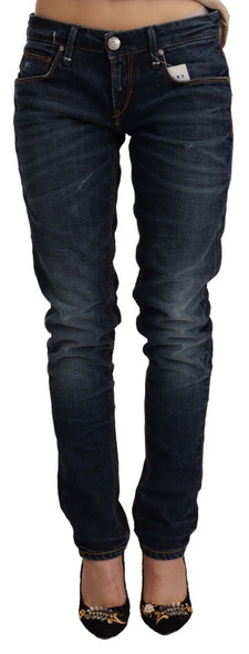 Acht Blue Washed Cotton Low Waist Skinny Denim Jeans PAN71234 Acht Blue Washed Cotton Low Waist Skinny Denim Jeans PAN71234