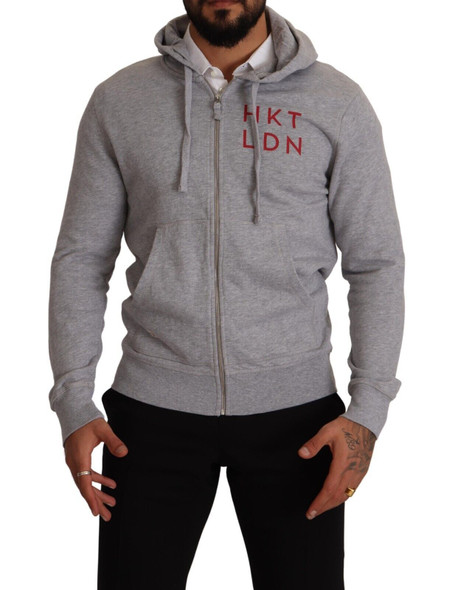 Gray Full Zip Hooded Cotton Sweatshirt Sweater Gray Full Zip Hooded Cotton Sweatshirt Sweater