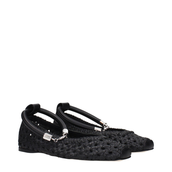 Black Leather Ballet Flats MA15256371921161BT Black Leather Ballet Flats MA15256371921161BT