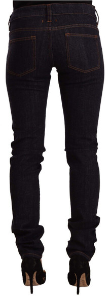 Black Mid Waist Cotton Denim Skinny Jeans Black Mid Waist Cotton Denim Skinny Jeans