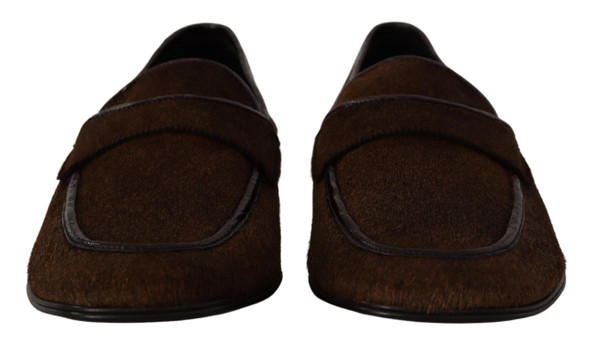 Dolce & Gabbana Shoes Dress Loafers Brown Leather Slip Shoes Dolce & Gabbana Shoes Dress Loafers Brown Leather Slip Shoes