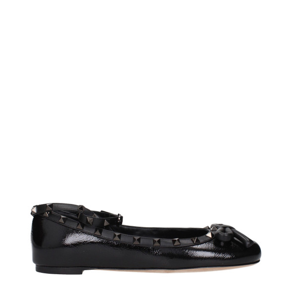 Black Leather Ballet Flats VA15268620206345BT Black Leather Ballet Flats VA15268620206345BT