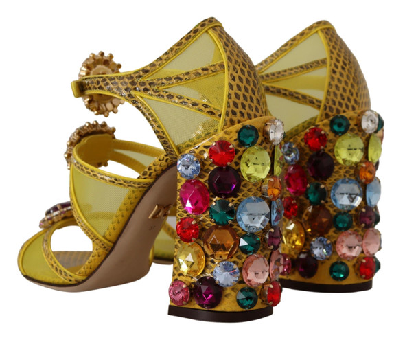 Yellow Leather Crystal Ayers Sandals Shoes Yellow Leather Crystal Ayers Sandals Shoes