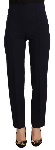 Black High Waist Polyester Women Straight Pants Black High Waist Polyester Women Straight Pants