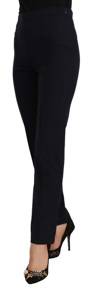 Black High Waist Polyester Women Straight Pants Black High Waist Polyester Women Straight Pants
