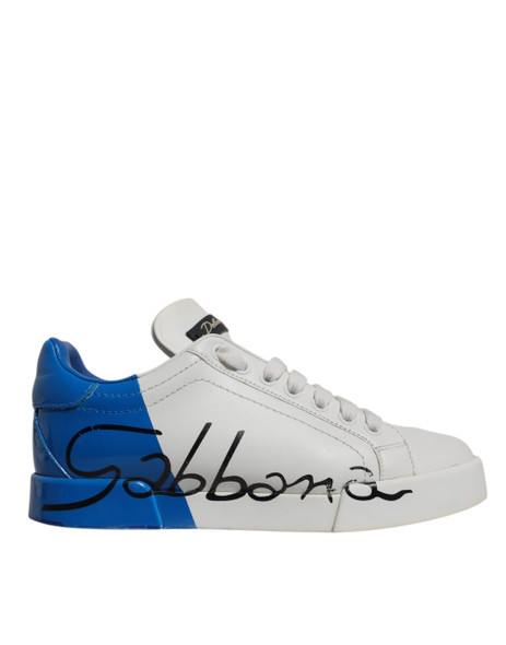 White Blue Logo Portofino Sneakers Shoes LA12434 White Blue Logo Portofino Sneakers Shoes LA12434