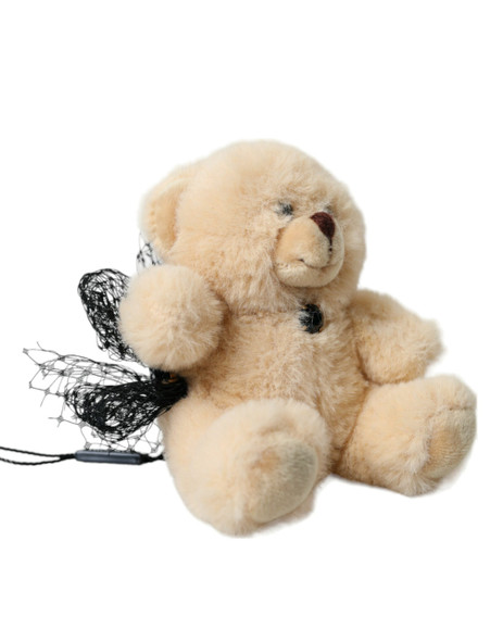 Beige Teddy Bear Mesh Net Band Hair Clip Beige Teddy Bear Mesh Net Band Hair Clip