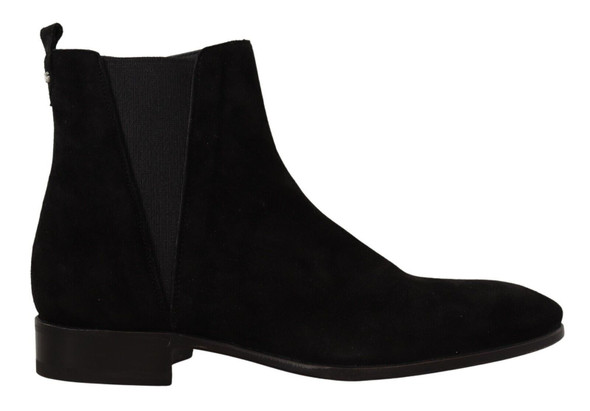 Dolce & Gabbana Black Suede Leather Chelsea Mens Boots Shoes Dolce & Gabbana Black Suede Leather Chelsea Mens Boots Shoes
