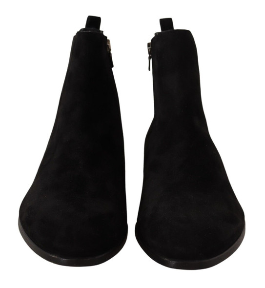 Dolce & Gabbana Black Suede Leather Chelsea Mens Boots Shoes Dolce & Gabbana Black Suede Leather Chelsea Mens Boots Shoes
