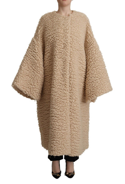Beige Cashmere Wool Faux Fur Coat Jacket Beige Cashmere Wool Faux Fur Coat Jacket