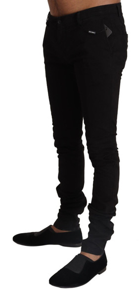 Black Cotton Stretch Slim Fit Skinny Pants Black Cotton Stretch Slim Fit Skinny Pants