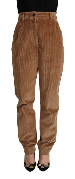Dolce & Gabbana Brown Cotton Corduroy High Waist Skinny Pants Dolce & Gabbana Brown Cotton Corduroy High Waist Skinny Pants