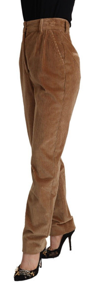 Dolce & Gabbana Brown Cotton Corduroy High Waist Skinny Pants Dolce & Gabbana Brown Cotton Corduroy High Waist Skinny Pants