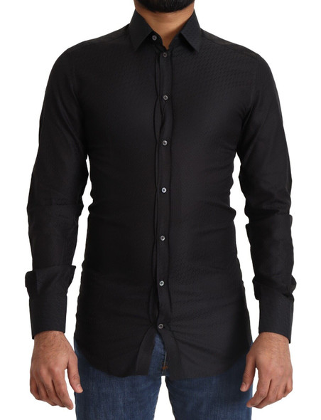 Black GOLD Cotton Slim Dress Formal Shirt Black GOLD Cotton Slim Dress Formal Shirt