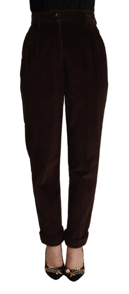 Dolce & Gabbana Bordeaux Corduroy Cotton Trouser Tapered Pants Dolce & Gabbana Bordeaux Corduroy Cotton Trouser Tapered Pants