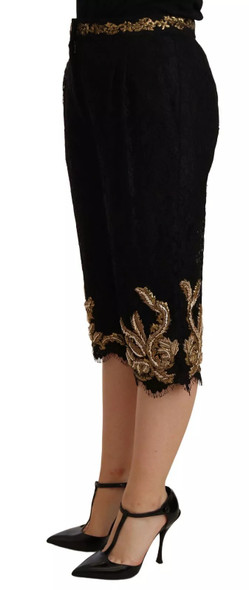 Black Lace Gold Baroque SPECIAL PIECE Shorts Black Lace Gold Baroque SPECIAL PIECE Shorts