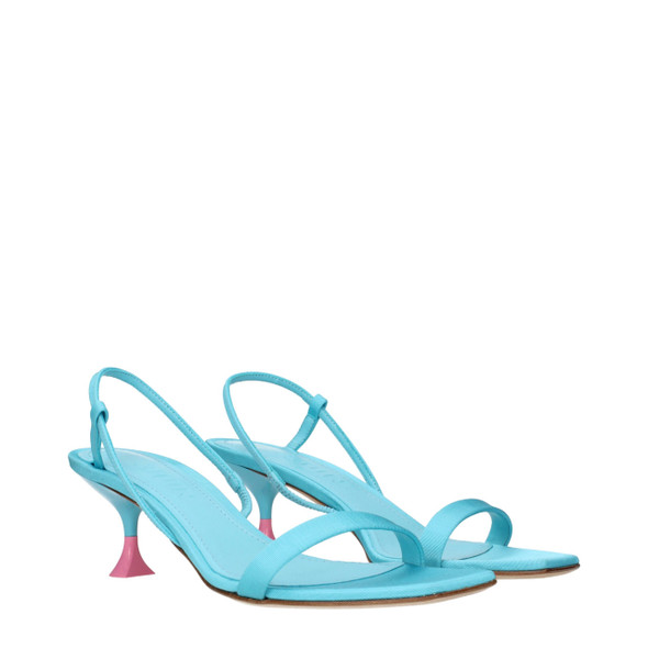 Blue Fabric Stiletto Heels Sandals Blue Fabric Stiletto Heels Sandals