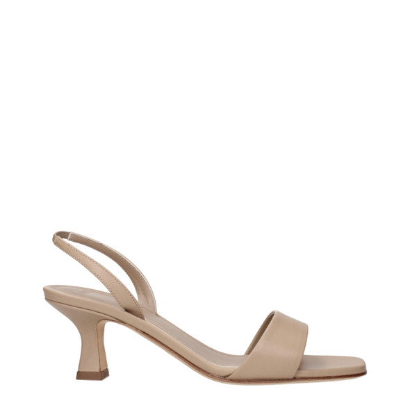 Beige Leather Flat Sandals JU15271919223049BT Beige Leather Flat Sandals JU15271919223049BT