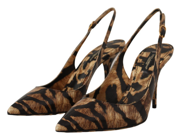 Brown Slingbacks Leather Tiger Shoes Brown Slingbacks Leather Tiger Shoes
