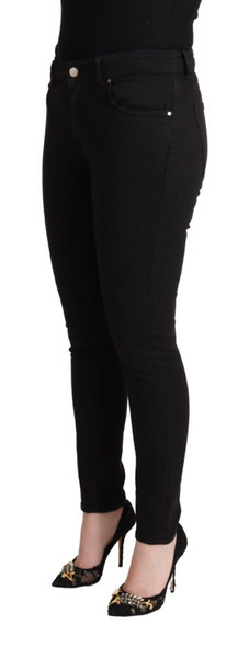 Dolce & Gabbana Black Cotton Mid Waist Denim Slim Fit Jeans Dolce & Gabbana Black Cotton Mid Waist Denim Slim Fit Jeans