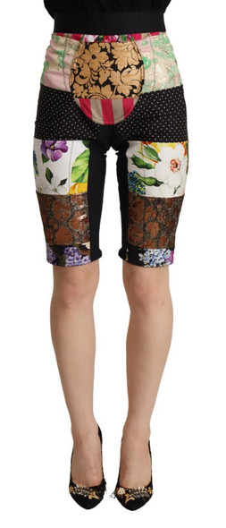 Dolce & Gabbana Multicolor Patchwork High Waist Cropped Pants Dolce & Gabbana Multicolor Patchwork High Waist Cropped Pants