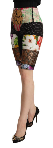 Dolce & Gabbana Multicolor Patchwork High Waist Cropped Pants Dolce & Gabbana Multicolor Patchwork High Waist Cropped Pants