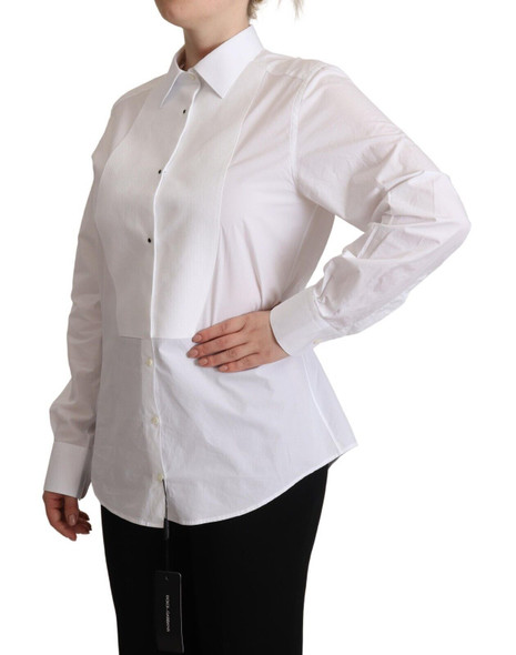Dolce & Gabbana White Cotton Dress Collared Long Sleeves Shirt Top Dolce & Gabbana White Cotton Dress Collared Long Sleeves Shirt Top