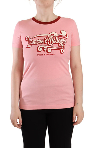 Dolce & Gabbana Pink Cotton Short Sleeves Crewneck T-shirt Top Dolce & Gabbana Pink Cotton Short Sleeves Crewneck T-shirt Top