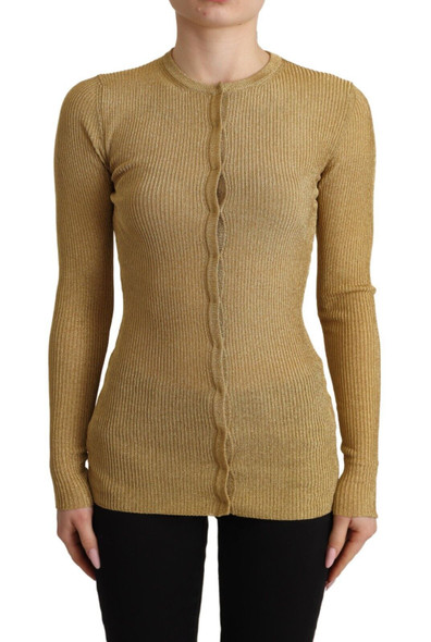 Dolce & Gabbana Gold Viscose Blend Buttons Cardigan Sweater Dolce & Gabbana Gold Viscose Blend Buttons Cardigan Sweater