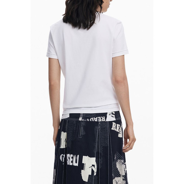 White Cotton Women T-Shirt DE-39733 White Cotton Women T-Shirt DE-39733