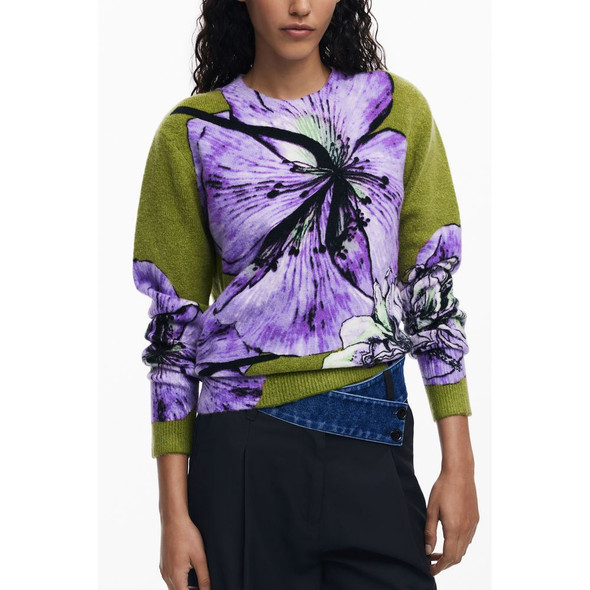 Purple Elastane Women Sweater Purple Elastane Women Sweater